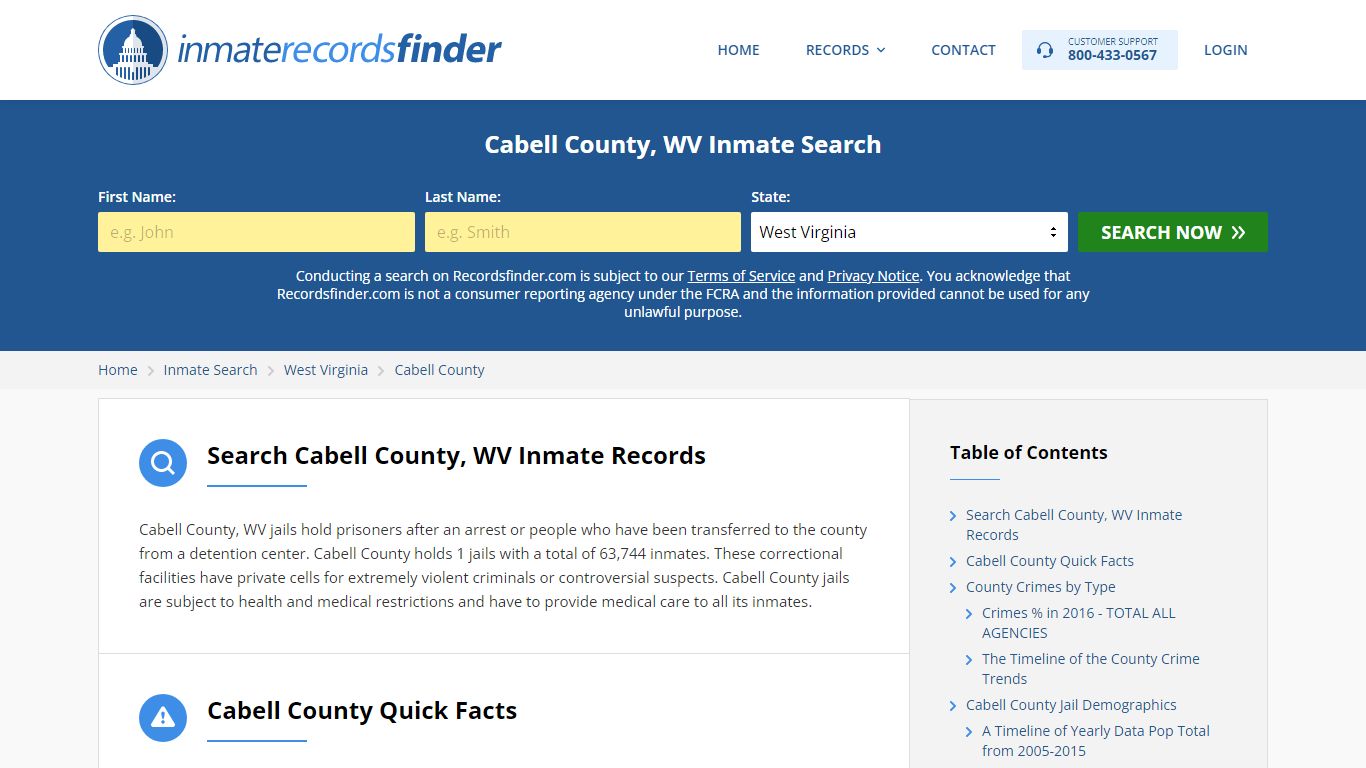 Cabell County, WV Inmate Lookup & Jail Records Online
