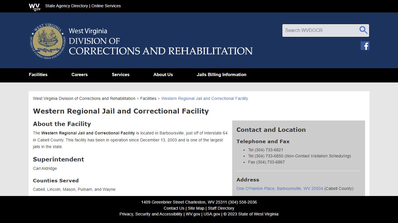 Western Regional Jail and Correctional Facility - West Virginia